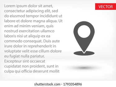 Map pointer flat icon. Vector  Eps 10  navigation search engine Design Flat