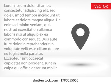 Map pointer flat icon. Vector  Eps 10  navigation search engine Design Flat