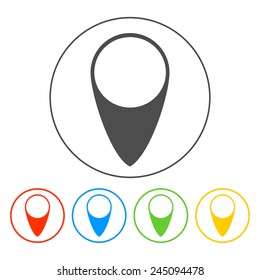 Map pointer flat icon, vector illustration. Flat design style.