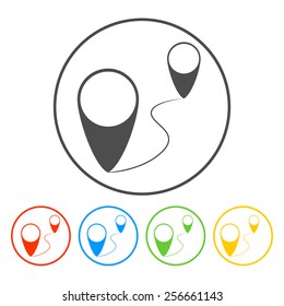 Map pointer flat icon, vector illustration. Flat design style.