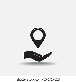 Map pointer flat icon, vector illustratio