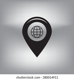 Map pointer flat icon, vector illustration. Flat design style