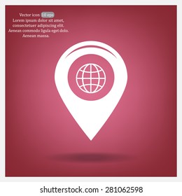 Map pointer flat icon, vector illustration. Flat design style
