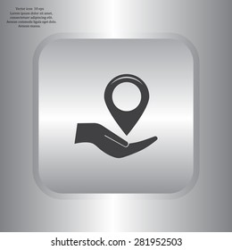 Map pointer flat icon, vector illustratio