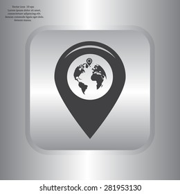 Map pointer flat icon, vector illustration. Flat design style