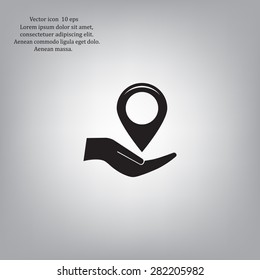 Map pointer flat icon, vector illustration