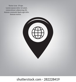 Map pointer flat icon, vector illustration. Flat design style