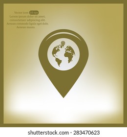 Map pointer flat icon, vector illustration. Flat design style