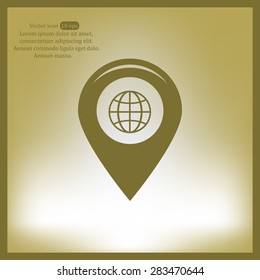 Map pointer flat icon, vector illustration. Flat design style