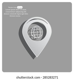 Map pointer flat icon, vector illustration. Flat design style