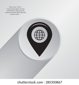 Map pointer flat icon, vector illustration. Flat design style
