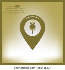 Map pointer flat icon, vector illustration. Flat design style