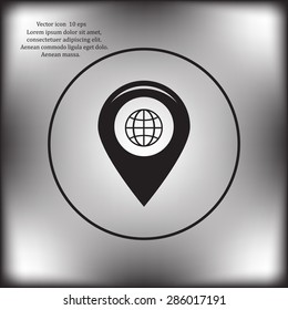 Map pointer flat icon, vector illustration. Flat design style