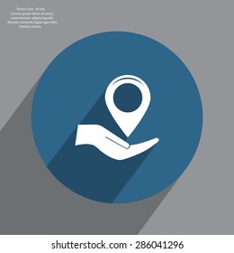 Map pointer flat icon, vector illustratio