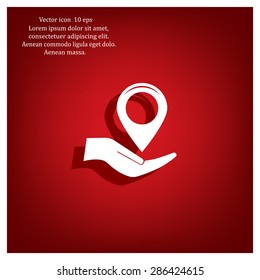 Map pointer flat icon, vector illustration