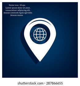 Map pointer flat icon, vector illustration. Flat design style