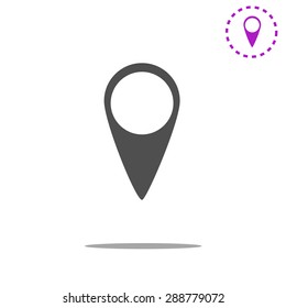 Map pointer flat icon, vector illustration