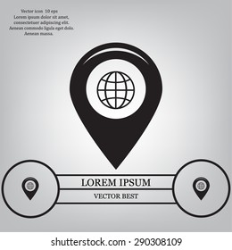 Map pointer flat icon, vector illustration. Flat design style
