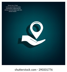 Map pointer flat icon, vector illustratio