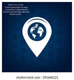 Map pointer flat icon, vector illustration. Flat design style