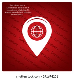 Map pointer flat icon, vector illustration. Flat design style