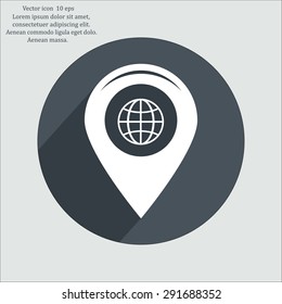 Map pointer flat icon, vector illustration. Flat design style