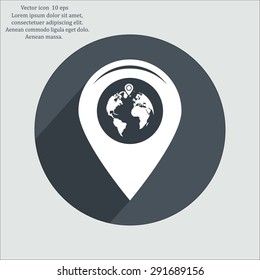 Map pointer flat icon, vector illustration. Flat design style