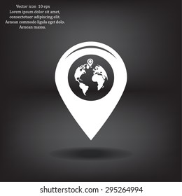 Map pointer flat icon, vector illustration. Flat design style