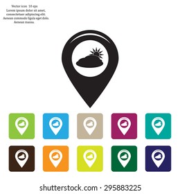 Map pointer flat icon. Vector Eps 10