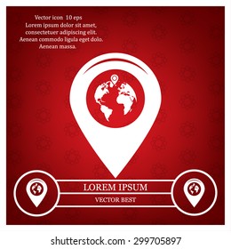 Map pointer flat icon, vector illustration. Flat design style