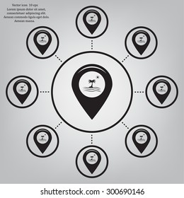 Map pointer flat icon. Vector Eps 10