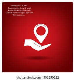 Map pointer flat icon, vector illustratio