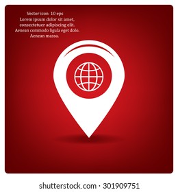 Map pointer flat icon, vector illustration. Flat design style