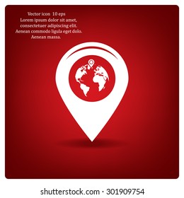 Map pointer flat icon, vector illustration. Flat design style