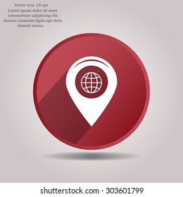 Map pointer flat icon, vector illustration. Flat design style