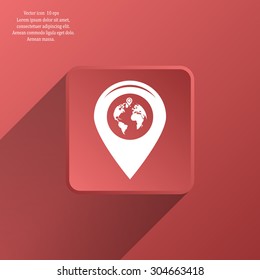 Map pointer flat icon, vector illustration. Flat design style