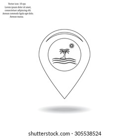 Map pointer flat icon. Vector Eps 10