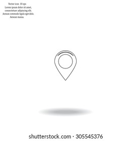 Map pointer flat icon, vector illustratio