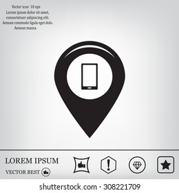 Map pointer flat icon. Vector Eps 10