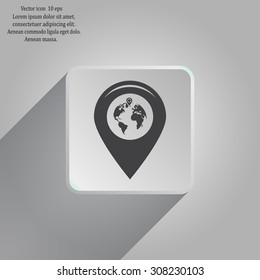 Map pointer flat icon, vector illustration. Flat design style