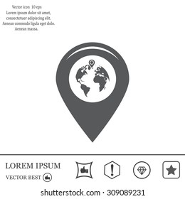 Map pointer flat icon, vector illustration. Flat design style
