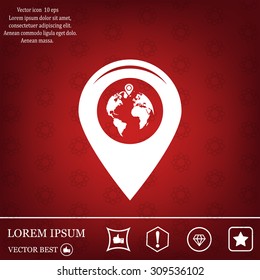 Map pointer flat icon, vector illustration. Flat design style