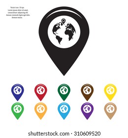 Map pointer flat icon, vector illustration. Flat design style