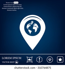 Map pointer flat icon, vector illustration. Flat design style