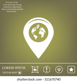 Map pointer flat icon, vector illustration. Flat design style