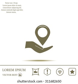 Map pointer flat icon, vector illustratio