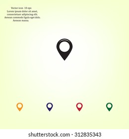 Map pointer flat icon, vector illustratio
