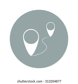 Map pointer flat icon, vector illustration. Flat design style.