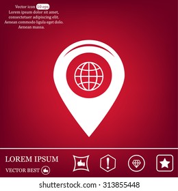 Map pointer flat icon, vector illustration. Flat design style