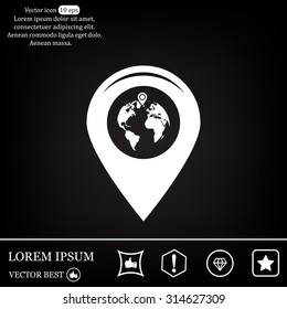 Map pointer flat icon, vector illustration. Flat design style